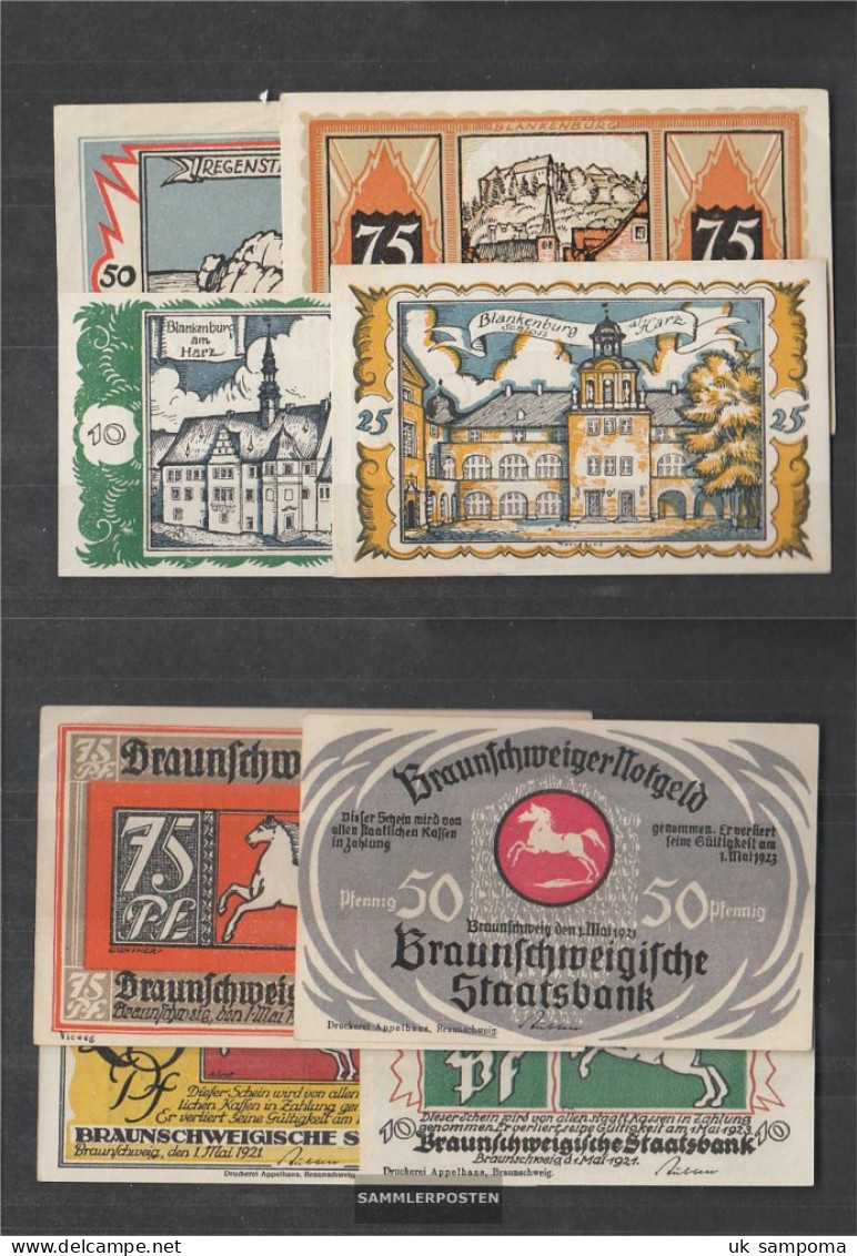 Brunswick (Lokalausg.) Notgeld: 155.4 Four Notgeldscheine The Braunschweigische Staatsbank Uncirculated 1921 10, 25, 50 - [11] Local Banknote Issues