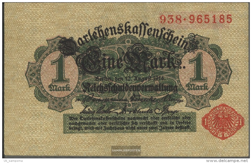 German Empire RosbgNr: 51c, With Vacuum Red Seal Uncirculated 1914 1 Mark - Andere & Zonder Classificatie