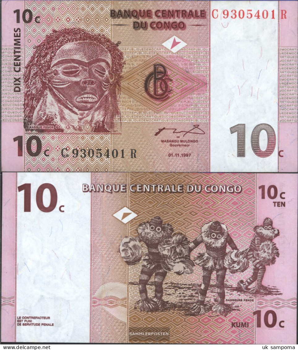 Kongo (Kinshasa) Pick-number: 82a Uncirculated 1997 10 Centimes - Non Classés