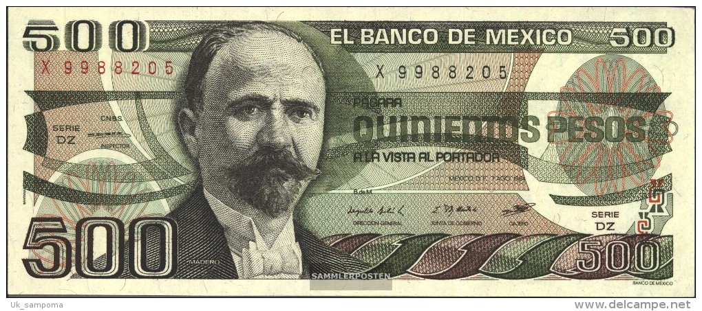 Mexico Pick-number: 79b Uncirculated 1984 500 Pesos - Mexico