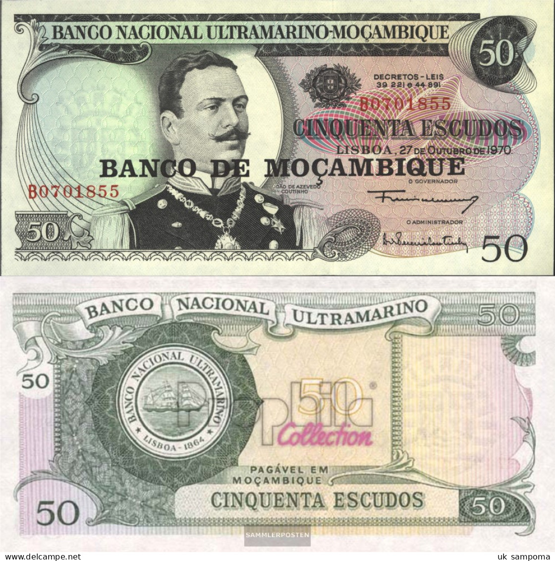 Mosambik Pick-number: 116 Uncirculated 1976 50 Escudos - Mozambique