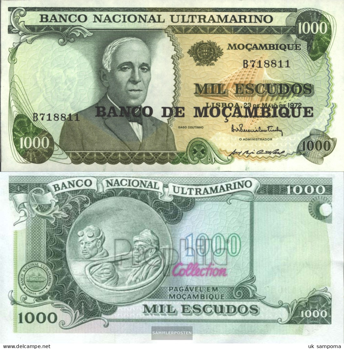 Mosambik Pick-number: 119 Uncirculated 1976 1.000 Escudos - Mozambique