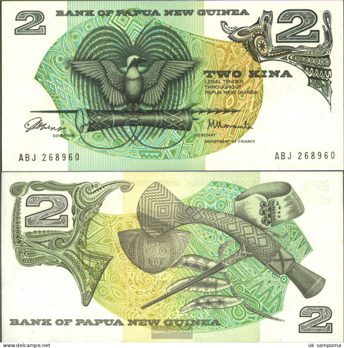 Papua-Guinea Pick-number: 1a Uncirculated 1975 2 Kina - Papua-Neuguinea