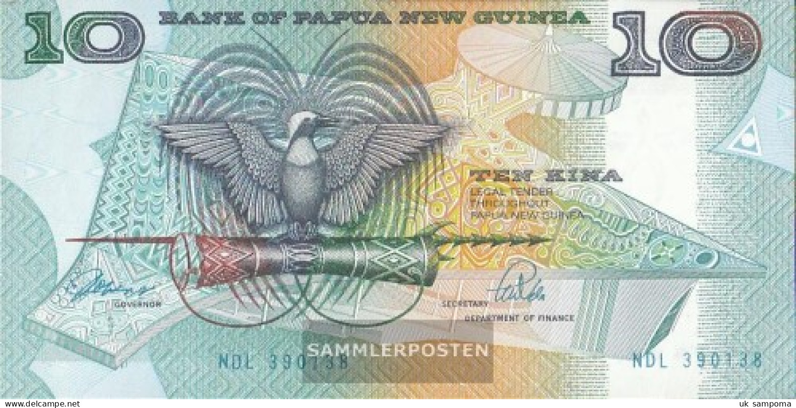 Papua-Guinea Pick-number: 9b Uncirculated 1988 10 Kina - Papouasie-Nouvelle-Guinée