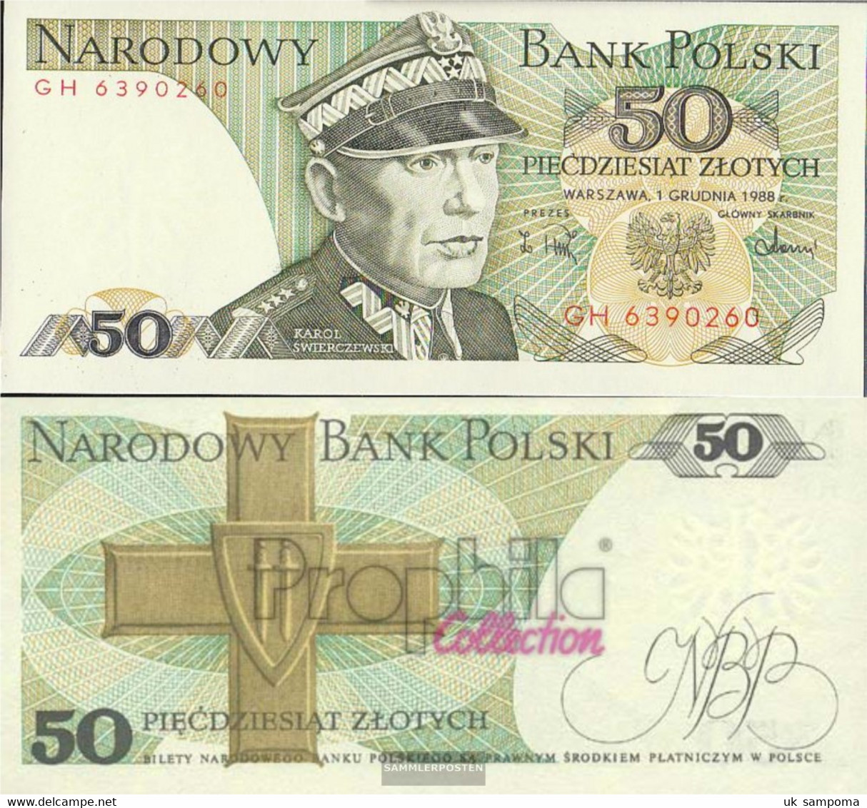 Poland 142c (1988) Uncirculated 1988 50 Zloty - Poland