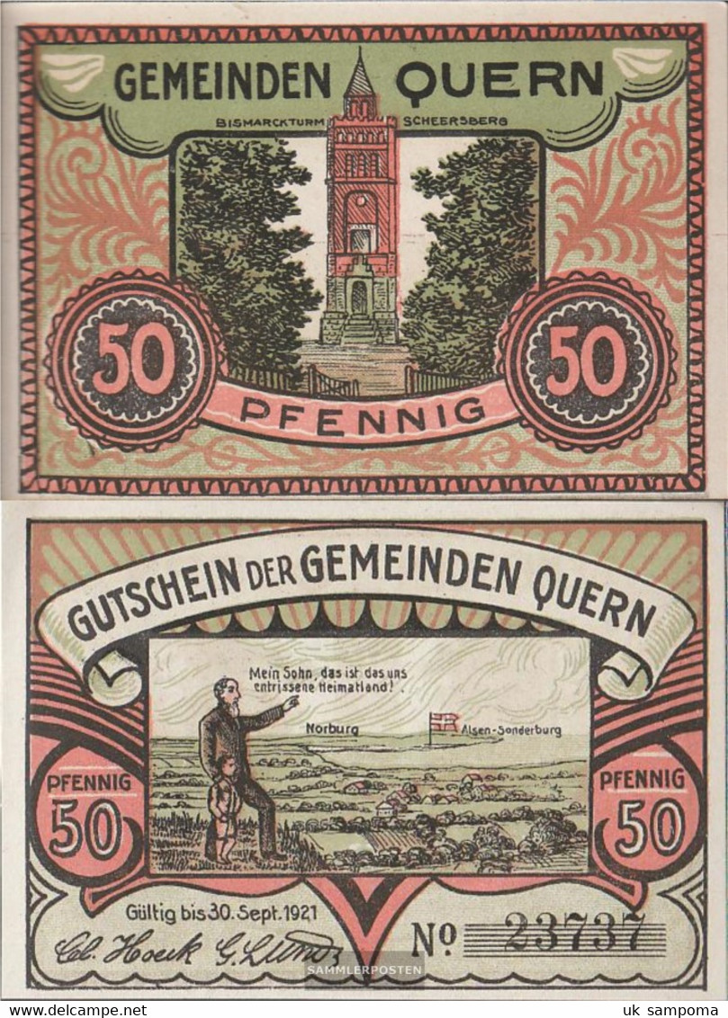 Quern Notgeld: 1091.1a) 2. My Son Notgeld The Quern Uncirculated 1921 50 Pfennig Quern - [11] Local Banknote Issues