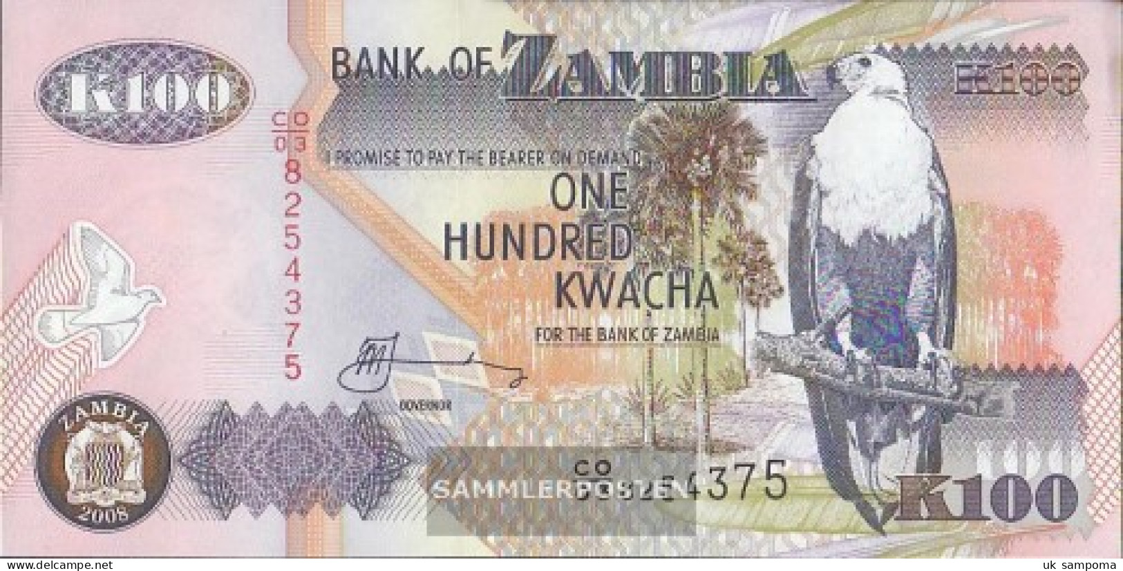 Sambia Pick-number: 38g Uncirculated 2008 100 Kwacha - Zambia