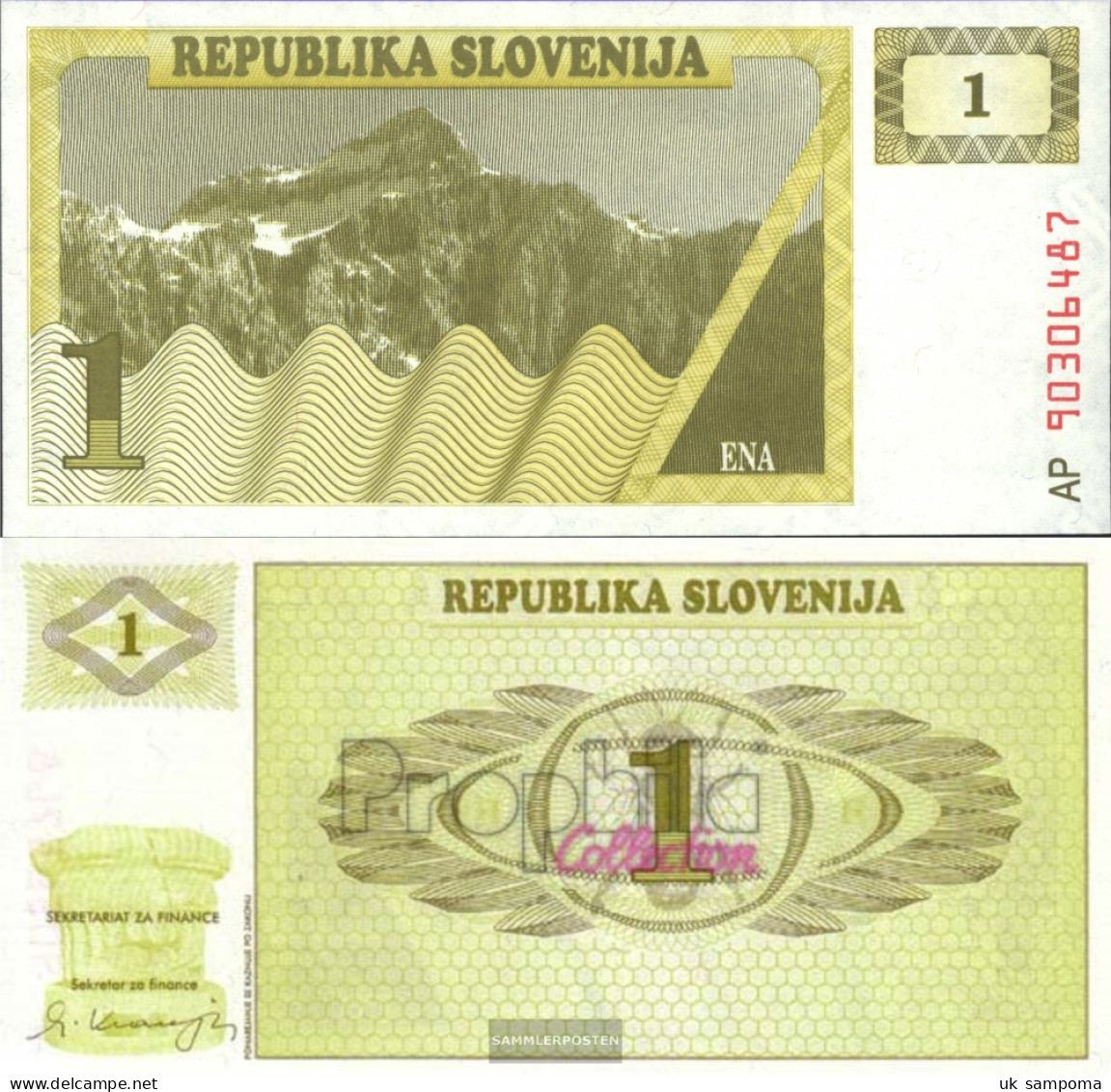 Slovenia Pick-number: 1a Uncirculated 1990 1 Tolar - Eslovenia