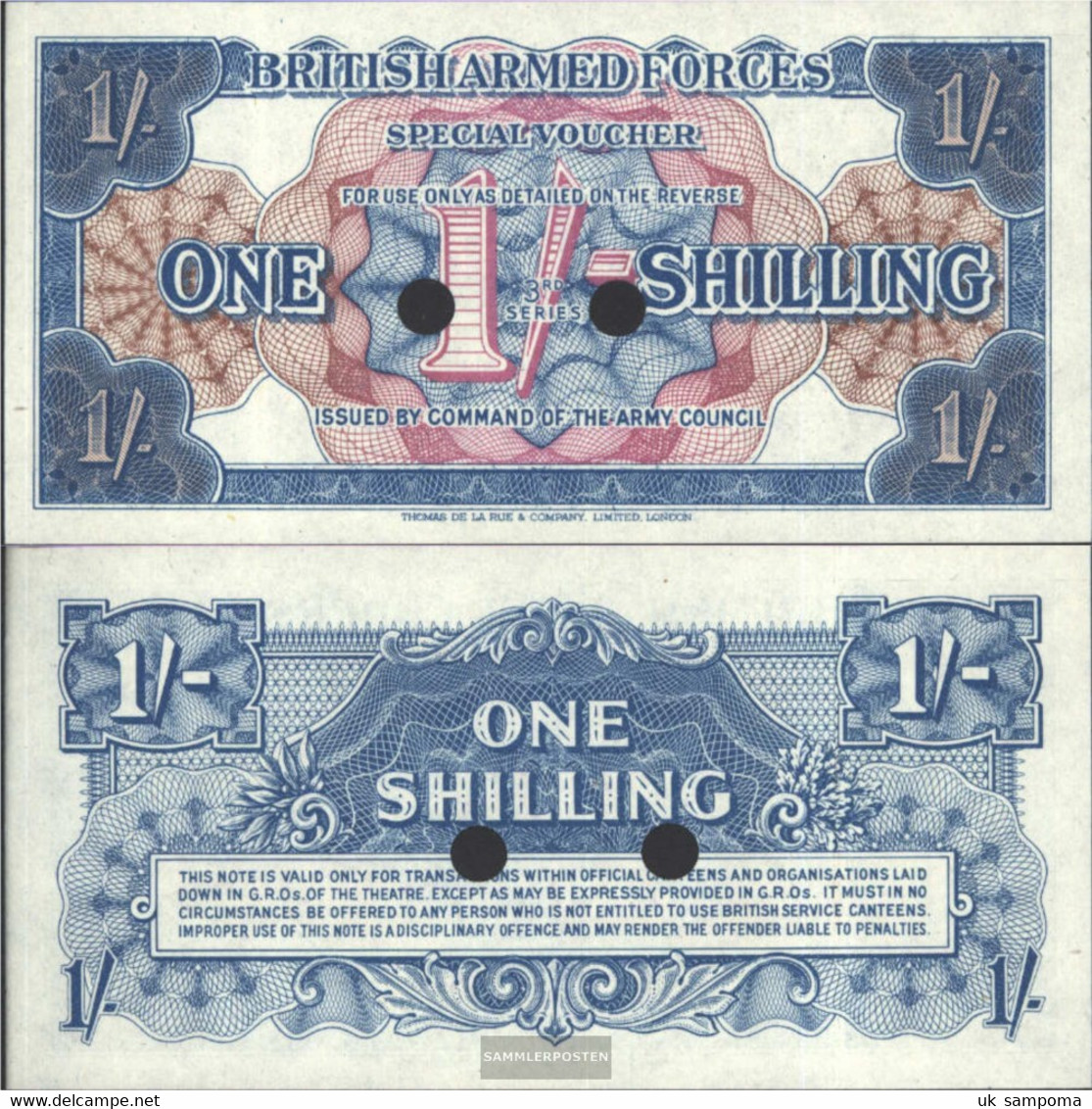 United Kingdom Pick-number: M26b Uncirculated 1956 1 Shilling - Andere & Zonder Classificatie