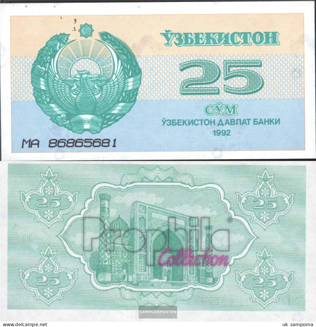 Uzbekistan Pick-number: 65a Uncirculated 1992 25 Sum - Ouzbékistan