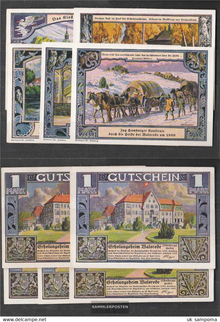 Walsrode Notgeld: 1372.1 Five Notgeldscheine The City Walsrode Uncirculated 1922 5 X 1 Mark Walsrode - [11] Local Banknote Issues