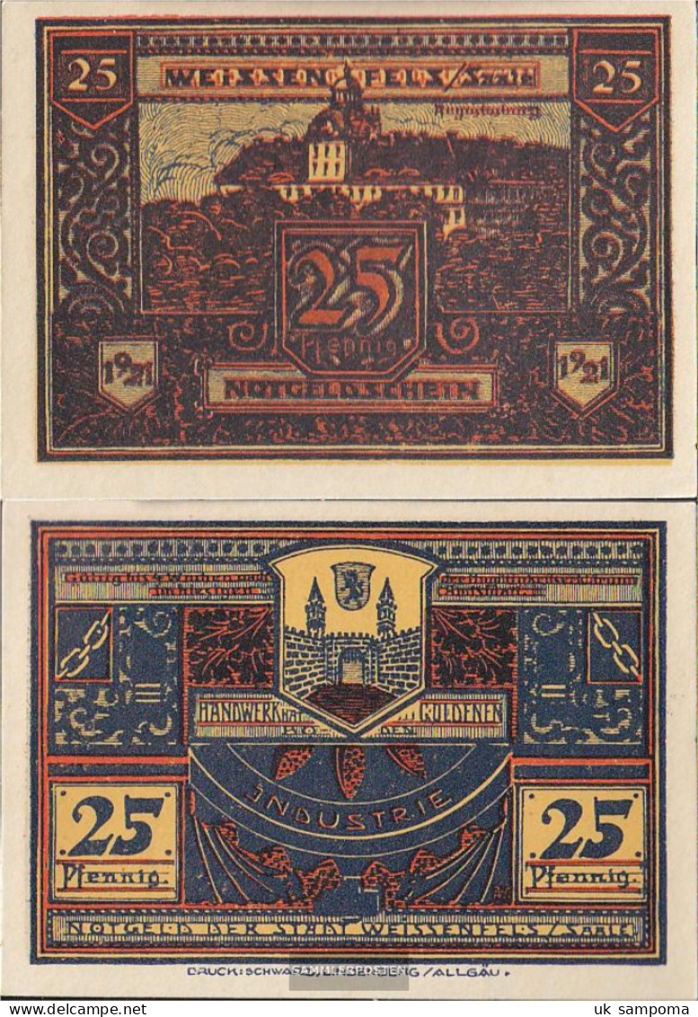 Weissenfels Notgeld: 1403.1 Notgeld The City Weissenfels Uncirculated 1921 25 Pfennig Weissenfels - [11] Local Banknote Issues