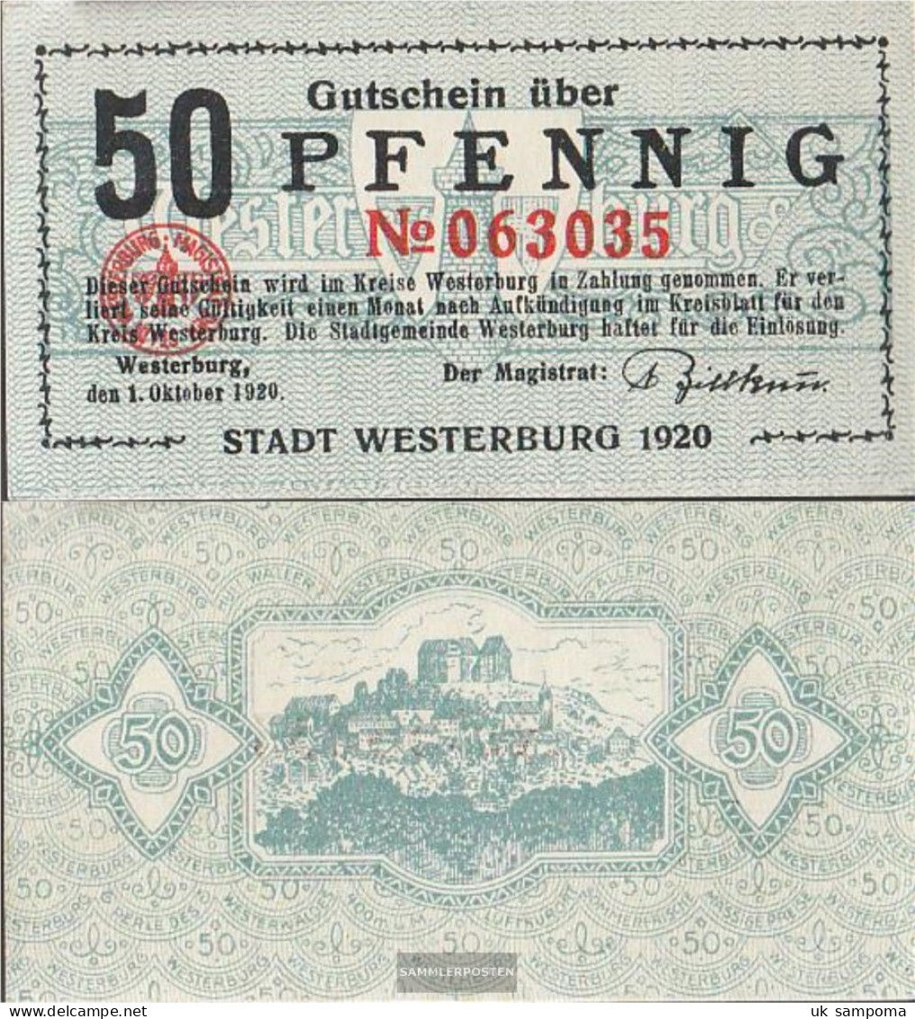 Westerburg Notgeld: 50 PF Notgeld The City Westerburg Uncirculated 1920 50 Pfennig Westerburg - Lokale Ausgaben