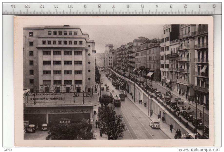 Alger - Rue Alfred Lelluch Et Rampe Bugeaud ° Tram / Tramway / Trolley Car / Tramcar / Streetcar - Alger