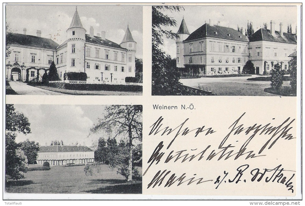 Schloß WEINERN Nieder Österreich Waidhofen An Der Thaya Autograf Adel Rudolf Von Der Straten Pontholz 14.4.1911 Gelaufen - Waidhofen An Der Thaya