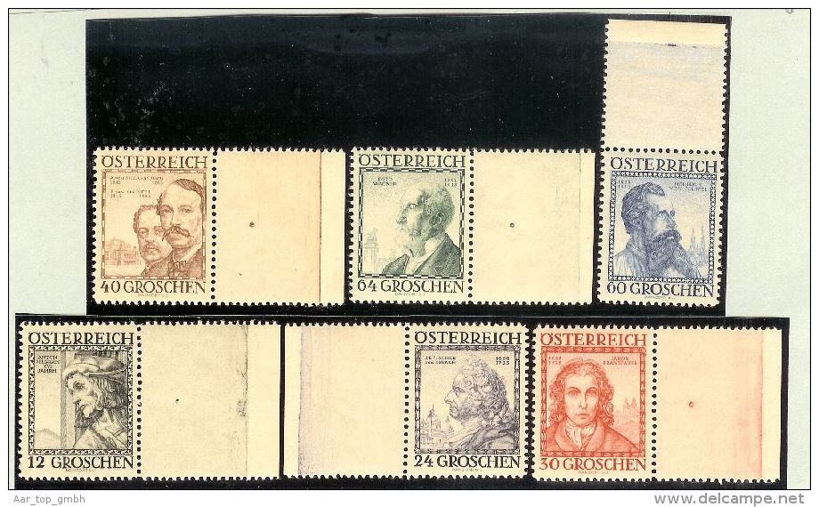 Oesterreich 1934 Mi#591-596 ** Postfrisch M.Anhänger - Neufs