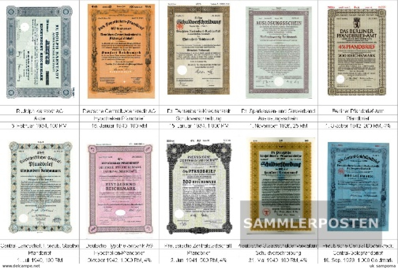 Germany 10 Different Berlin Securities Number. 14 - Vrac (max 999 Timbres)