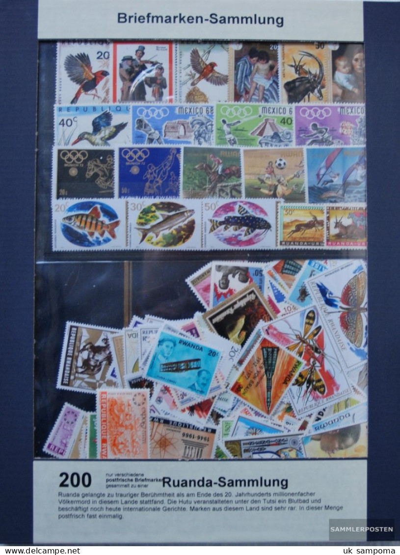 Rwanda 200 Different Stamps Unmounted Mint / Never Hinged - Collections