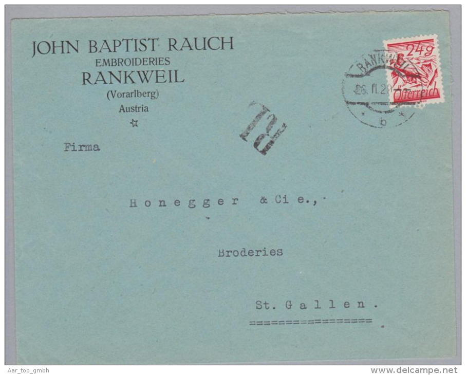 Österreich 1929-02-26 Rankweil Grenzrayonbrief Nach St.Gall. - Neufs