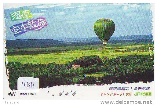 Telecarte  JAPON * Sport * MONTGOLFIERE (1180) Hot Air Balloon * Ballon * Aerostato  * PHONECARD JAPAN * - Sport