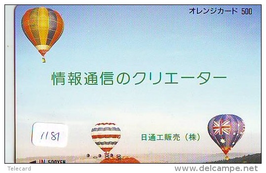 Telecarte  JAPON * Sport * MONTGOLFIERE (1181) Hot Air Balloon * Ballon * Aerostato  * PHONECARD JAPAN * - Sport