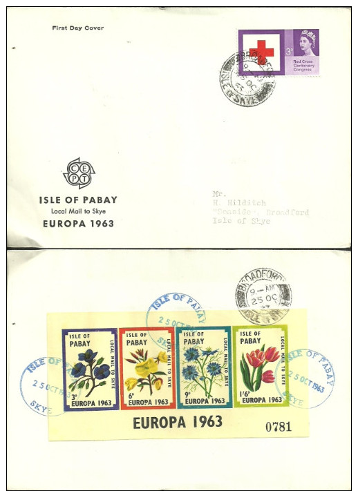 EUROPA-Cept, 1963, FDC: Isle Of Pabay - 1963