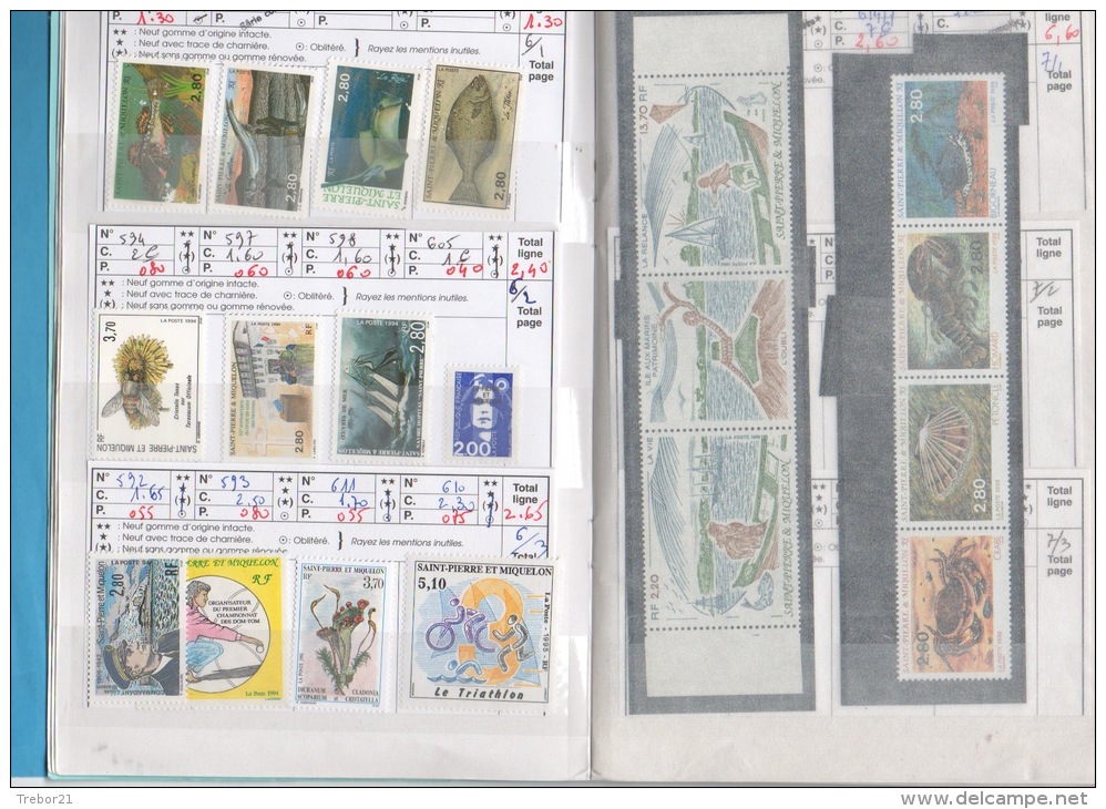 Carnet De  SAINT PIERRE & MIQUELON  - 9 Scans- Cote Yvert = 290 &euro; - Collections (with Albums)