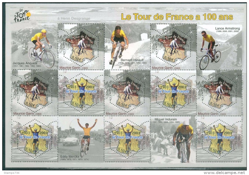 France 2003 - Le Tour De France 100 Ans - BF 59, Neuf** - Mint/Hinged