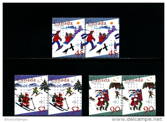 CANADA - 1996  CHRISTMAS  PAIRS FROM BOOKLET  MINT NH - Nuovi