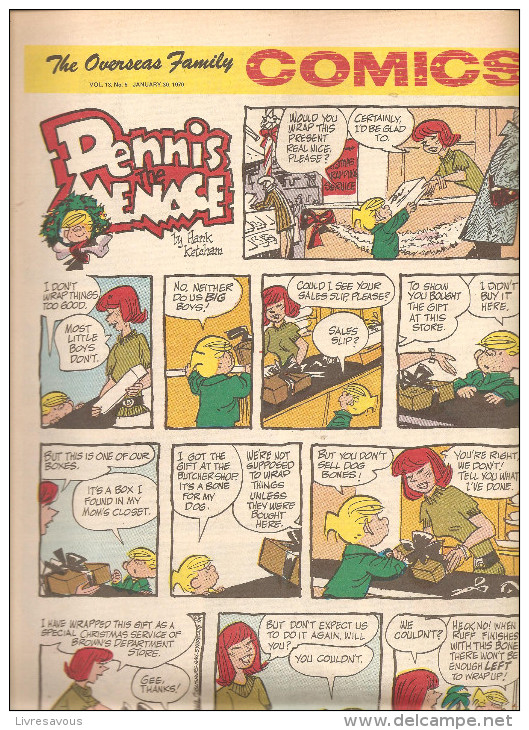 Dennis The Menace By Hank Ketcham The Overseas Jamilly Comics Vol 13 N°5 Du 30 Janvier 1970 - Cómics De Periódicos