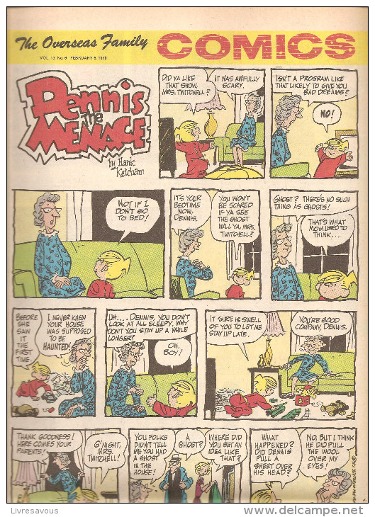 Dennis The Menace By Hank Ketcham The Overseas Jamilly Comics Vol 13 N°6 Du 6 February 1970 - Newspaper Comics