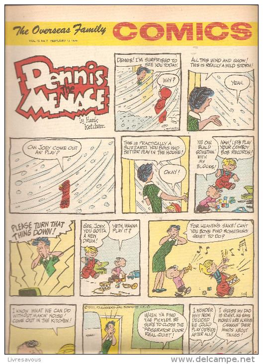 Dennis The Menace By Hank Ketcham The Overseas Jamilly Comics Vol 13 N°7 Du 13 February 1970 - Newspaper Comics