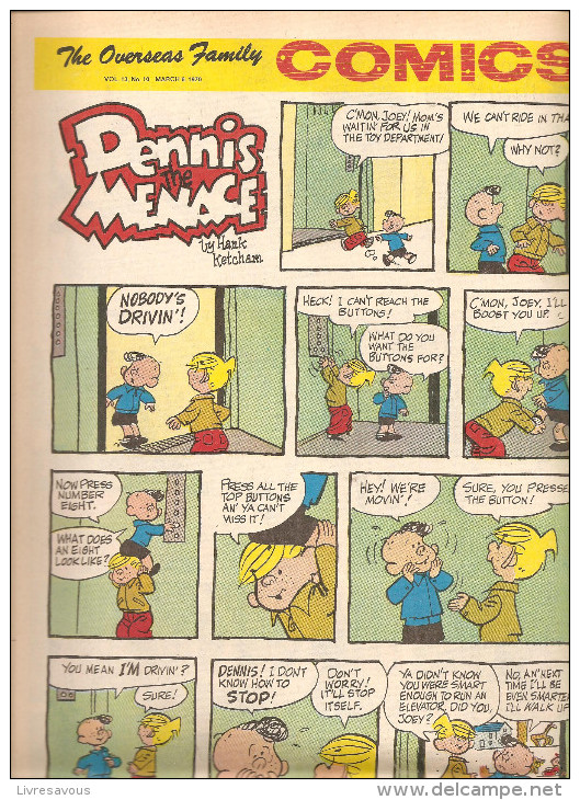 Dennis The Menace By Hank Ketcham The Overseas Jamilly Comics Vol 13 N°10 Du 6 March 1970 - Fumetti Giornali