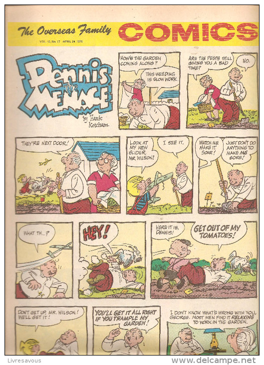 Dennis The Menace By Hank Ketcham The Overseas Jamilly Comics Vol 13 N°17 Du 24  April 1970 - Newspaper Comics