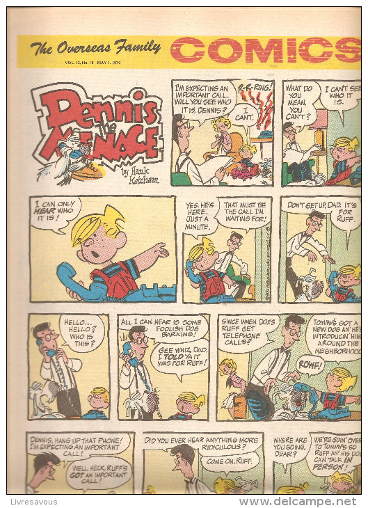 Dennis The Menace By Hank Ketcham The Overseas Jamilly Comics Vol 13 N°18 Du 1 May 1970 - Cómics De Periódicos