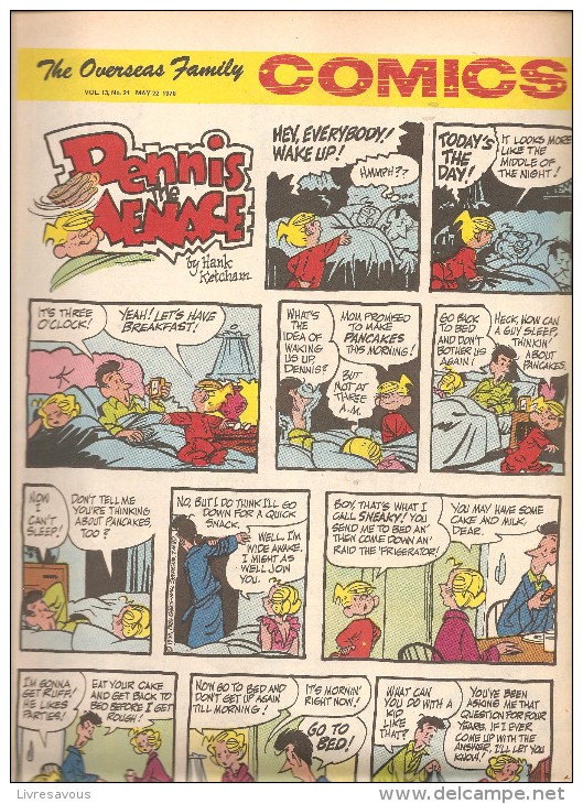 Dennis The Menace By Hank Ketcham The Overseas Jamilly Comics Vol 13 N°21 Du 22 May 1970 - Fumetti Giornali