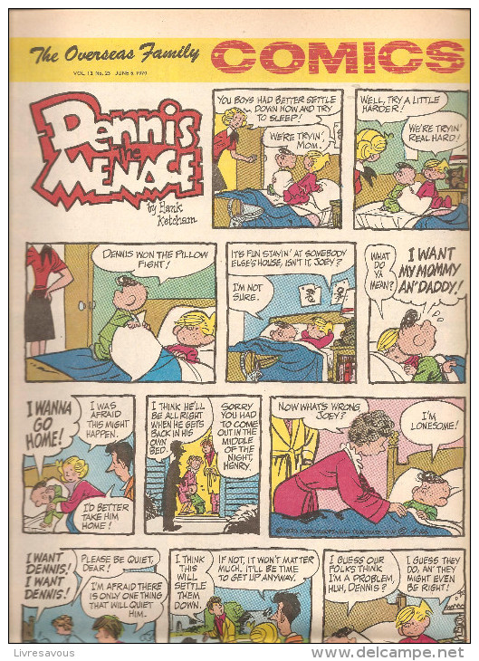 Dennis The Menace By Hank Ketcham The Overseas Jamilly Comics Vol 13 N°23 Du 5 June 1970 - Newspaper Comics