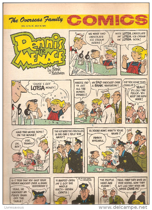 Dennis The Menace By Hank Ketcham The Overseas Jamilly Comics Vol 13 N°28 Du 10 July 1970 - Newspaper Comics