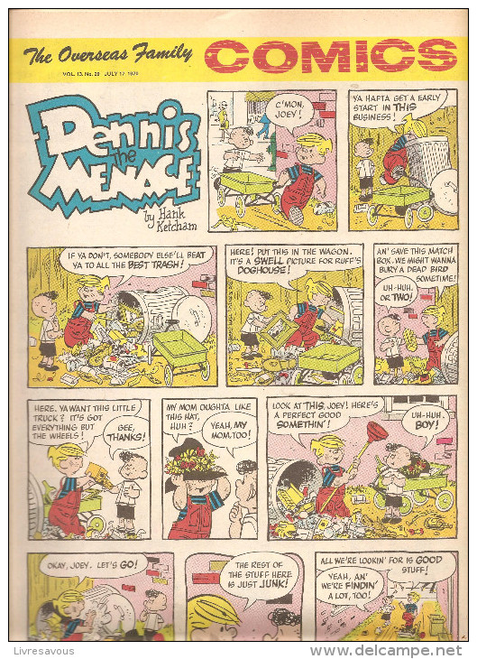 Dennis The Menace By Hank Ketcham The Overseas Jamilly Comics Vol 13 N°29 Du 17 July 1970 - Zeitungscomics