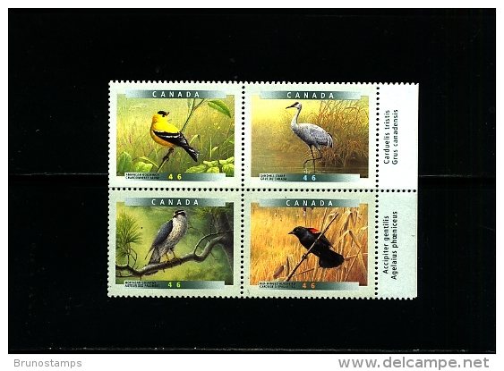 CANADA - 1999  BIRDS BLOCK  MINT NH - Nuovi