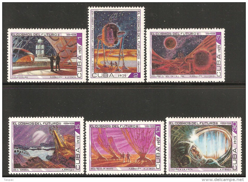 1975 Mi# 2039-2044 ** MNH - Cosmonaut’s Day / The Future Of Space - Neufs