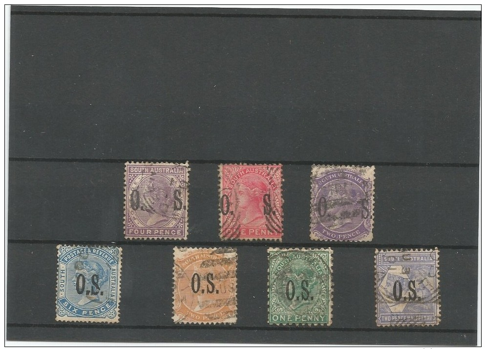 AUSTRALIA 1855-1912, LOTE DE 7 SELLOS CLASICOS DE SERVICIO - AUSTRALIA DEL SUR - Used Stamps