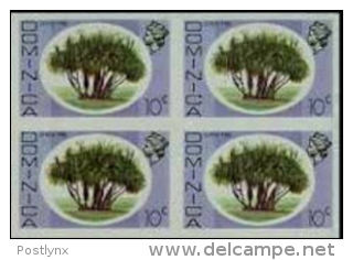 DOMINICA 1975 Screw Pine Tree 10c IMPERF.4-BLOCK  [non Dentelé,Geschnitten,no Dentado - Dominique (...-1978)