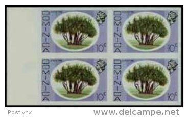 DOMINICA 1975 Screw Pine Tree 10c IMPERF.MARG.4-BLOCK    [non Dentelé,Geschnitten,no Dentado - Dominique (...-1978)