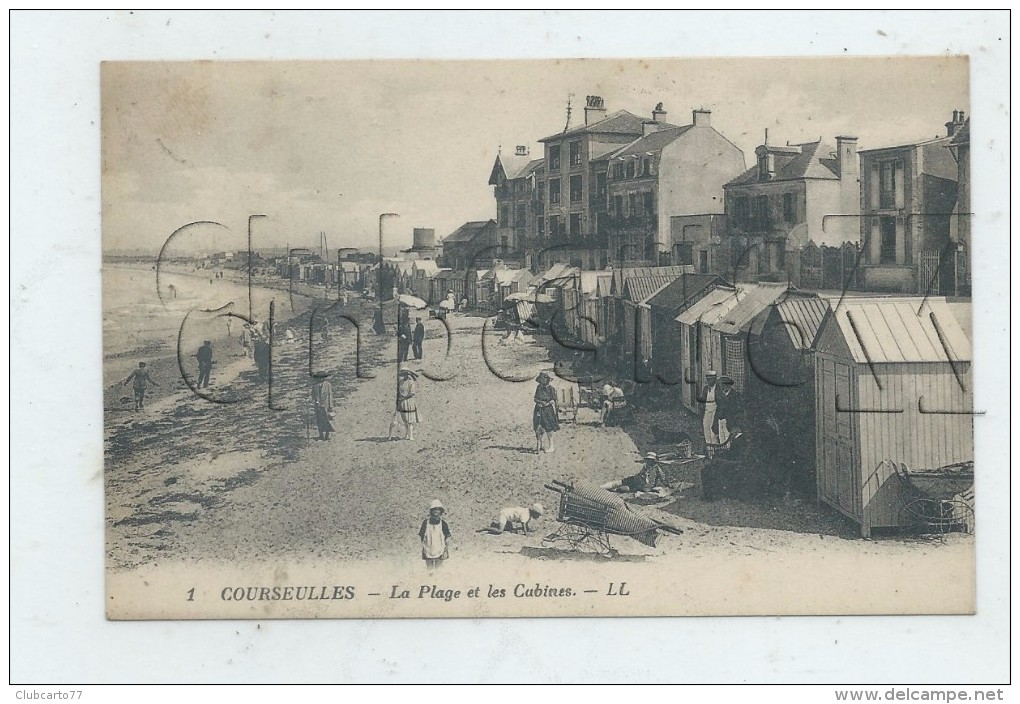 Courseulles-sur-Mer (14) : Les Villas Du Bord De Mee Et Les Cabines En 1930 (animé) PF.. - Courseulles-sur-Mer