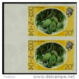 DOMINICA 1975 Mango Longue Fruit 20c IMPERF.MARG.PAIR     [non Dentelé,Geschnitten,no Dentado - Dominica (...-1978)