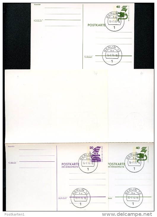 BERLIN P95-97 3 Postkarten UNFALLVERHÜTUNG I  Stpl. 16.7.1974 - Cartes Postales - Oblitérées