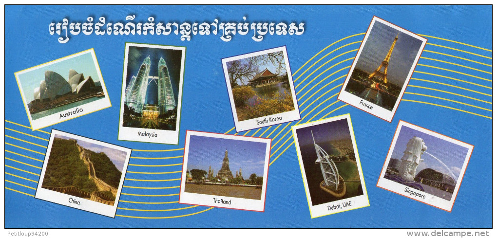 POCHETTE *TICKETS TRANSPORT*DOCUMENTS VOYAGE  Aviation Commerciale PTM Travel & Tours  CAMBODGE - Tickets