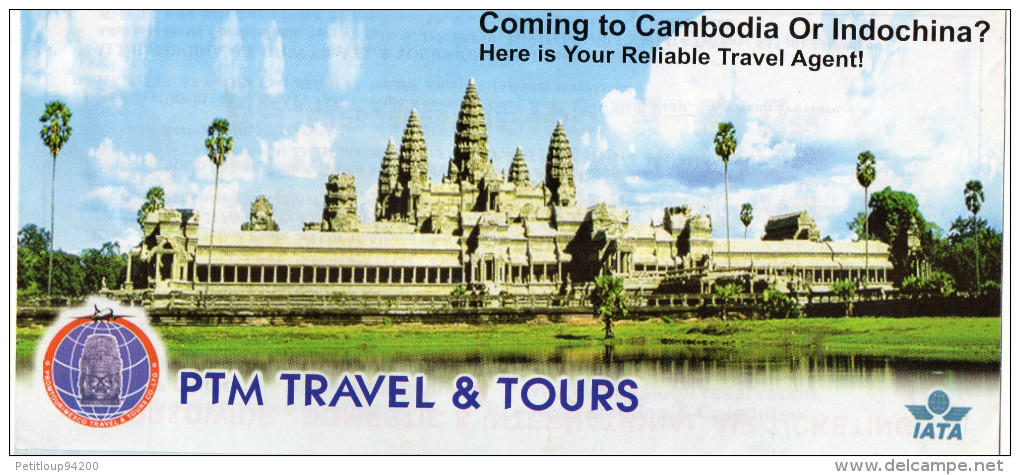 POCHETTE *TICKETS TRANSPORT * DOCUMENTS VOYAGE Aviation Commerciale PTM Travel & Tours ANGKOR VAT  CAMBODGE - Tickets