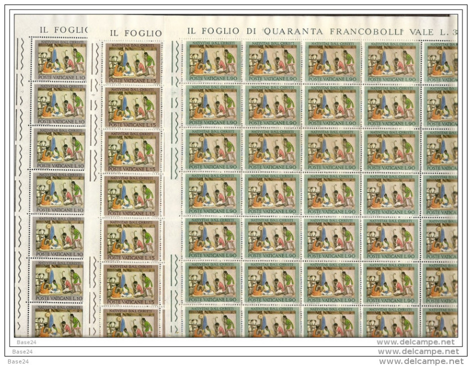 1962 Vaticano Vatican NATALE  CHRISTMAS 40 Serie Di 3v. In Foglio MNH** Sheets - Nuovi